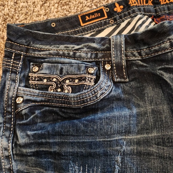 ROCK REVIVAL Women's Adaliz Easy Boot Cut Jeans Rhinestones Plus Size 36 x 30 - Picture 6 of 13